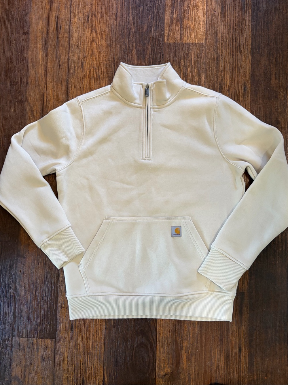 Women's Carhartt Sweatshirt White Solid S Streetwear City Workwear Zip Pullover